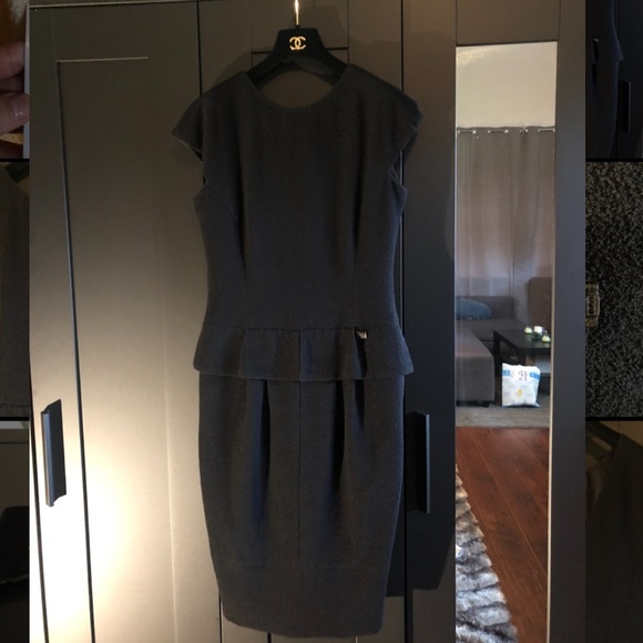 white christmas dresses Chanel Polka Dot Pleated Dress